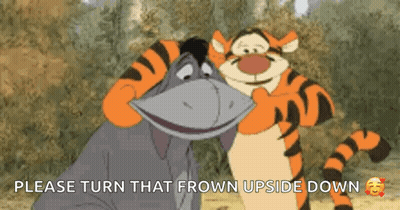 Eeyore And Tigger From Winnie The Pooh Are Standing Next To Each Other With A Caption That Says Please GIF