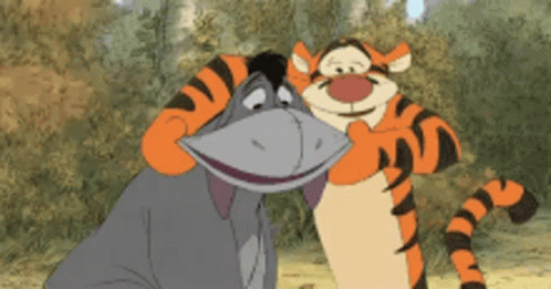 Eeyore And Tigger Standing Together GIF