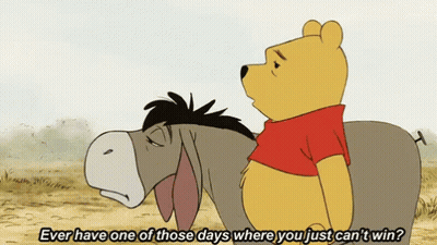 Eeyore And Winnie The Pooh Are Standing Next To Each Other With The Words Ever Have One Of Those Days GIF