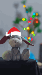 Eeyore Christmas Stuff Toy  GIF