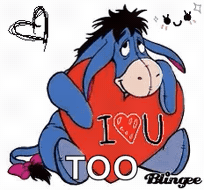 Eeyore Holding Heart Saying I Love You GIF