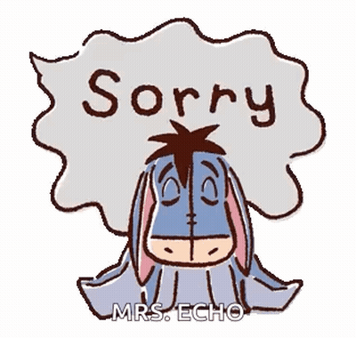 Eeyore Holding Speech Bubble Saying Sorry GIF