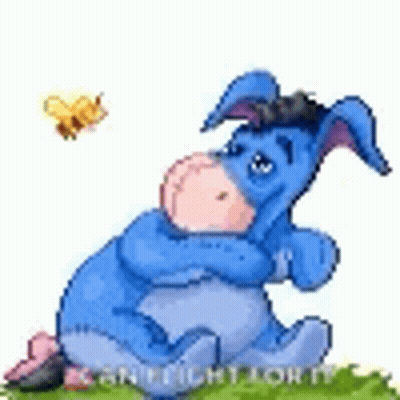 Eeyore Hugging Bee GIF