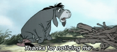 Eeyore Sitting On Logs Thanks For Noticing Me GIF