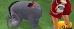 Eeyore Waving His Ribboned Tail GIF