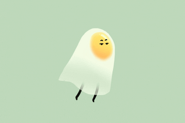 Egg Dog Flying In The Sky WIth Angry Face GIF