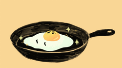 Egg Dog Lay Down On Pan GIF