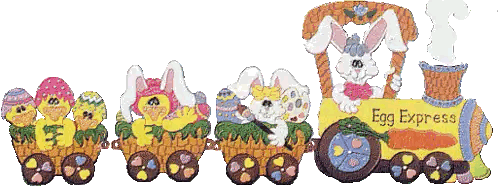 Egg Express Train With Easter Eggs And Rabbits Sticker
