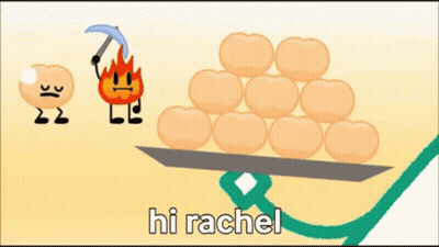 Egg Stack Saying Hi Rachel GIF