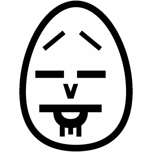 Egg With Face And V Letter Sticker
