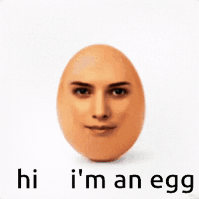 Egg With Human Face Saying Hi I'm An Egg GIF