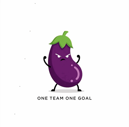 Eggplant With One Team One Goal GIF