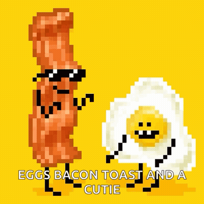 Eggs Bacon Toast And Cutie Pixel Art GIF