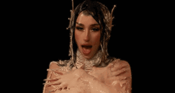 Egirl In Gold Dress GIF
