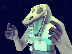 Egyptian Alligator Robot Mouth Open GIF