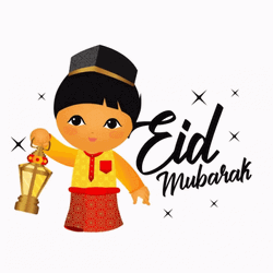 Eid Mubarak Girl Islamic Lantern
