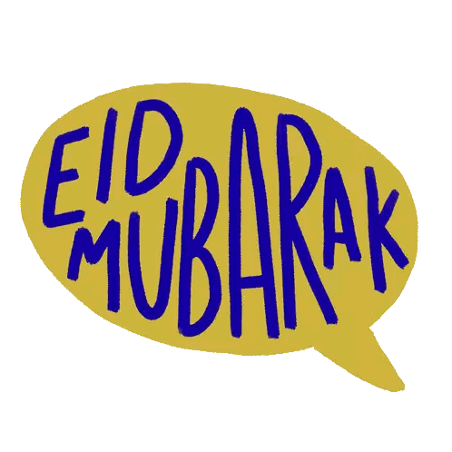 Eid Mubarak In Blue Speech Bubble Sticker