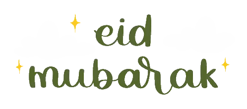 Eid Mubarak In Green Text Sticker