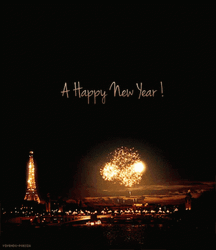 Eiffel Tower Happy New Year Animated GIF