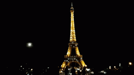 Eiffel Tower Lights On Bastille Day GIF