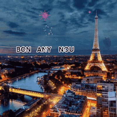 Eiffel Tower Lit Up At Night Bon Any Nou GIF