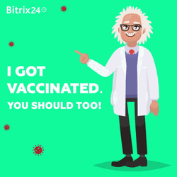 Einstein Cartoon Getting Vaccinated GIF