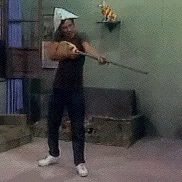 El Chavo Don Ramon Gun Broom GIF