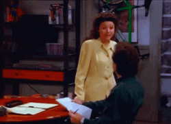Elaine Dancing Excited Hands Up GIF