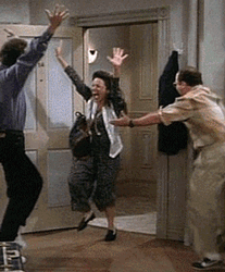 Elaine Dancing Happy Jerry George GIF