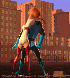 Elastigirl Around Mr Incredible GIF