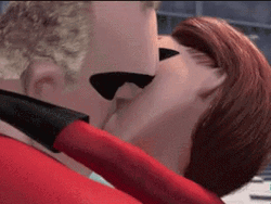 Elastigirl Kissing Mr. Incredible GIF