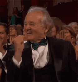 Elated Bill Murray Applauding GIF