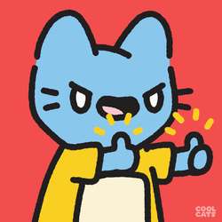 Elated Blue Cat Two Thumbs Up GIF