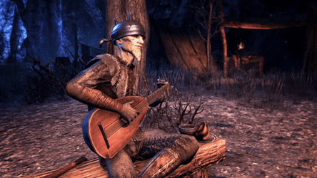 Elder Scrolls Character Playing Lute GIF