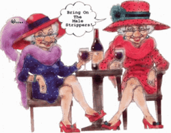 Elderlies Cartoon Happy Birthday Wine GIF
