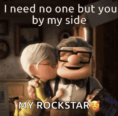 Elderly Couple Kissing I Need No One But You By My Side My Rockstar GIF