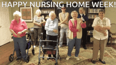 Elderly Group Saying Happy Nursing Home Week GIF