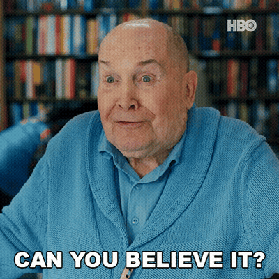 Elderly Man In Blue Sweater Says Can You Believe It GIF