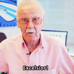 Elderly Man In Pink Shirt Saying Excelsior GIF