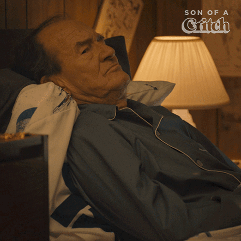 Elderly Man Lying In Bed Saying You're Not Still Mad GIF