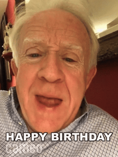 Elderly Man Making Funny Face Happy Birthday GIF