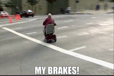 Elderly Man Riding Mobility Scooter GIF