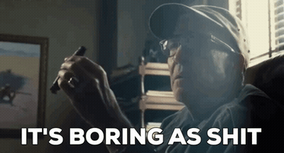 Elderly Man Smoking Says It's Boring As Shit GIF