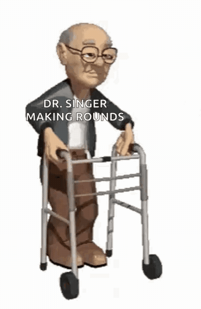 Elderly Man Using Walker GIF