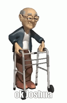 Elderly Man Using Walker Saying Ok Joshua GIF