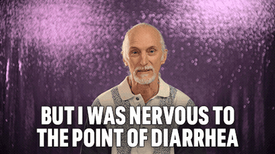 Elderly Man With Beard Saying But I Was Nervous To The Point Of Diarrhea GIF