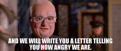 Elderly Man With Glasses And Red Tie Says We Will Write You A Letter How Angry We Are GIF