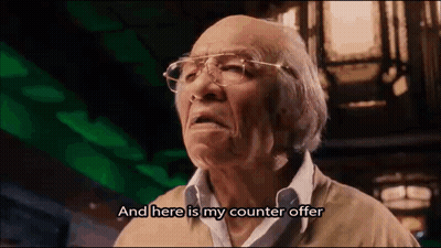 Elderly Man With Glasses Saying Counter Offer GIF