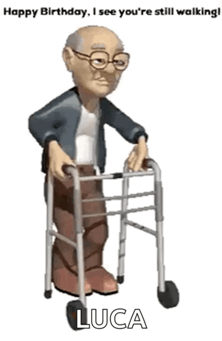 Elderly Man With Walker Luca GIF