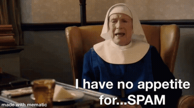 Elderly Nun Crying Says I Have No Appetite For Spam GIF
